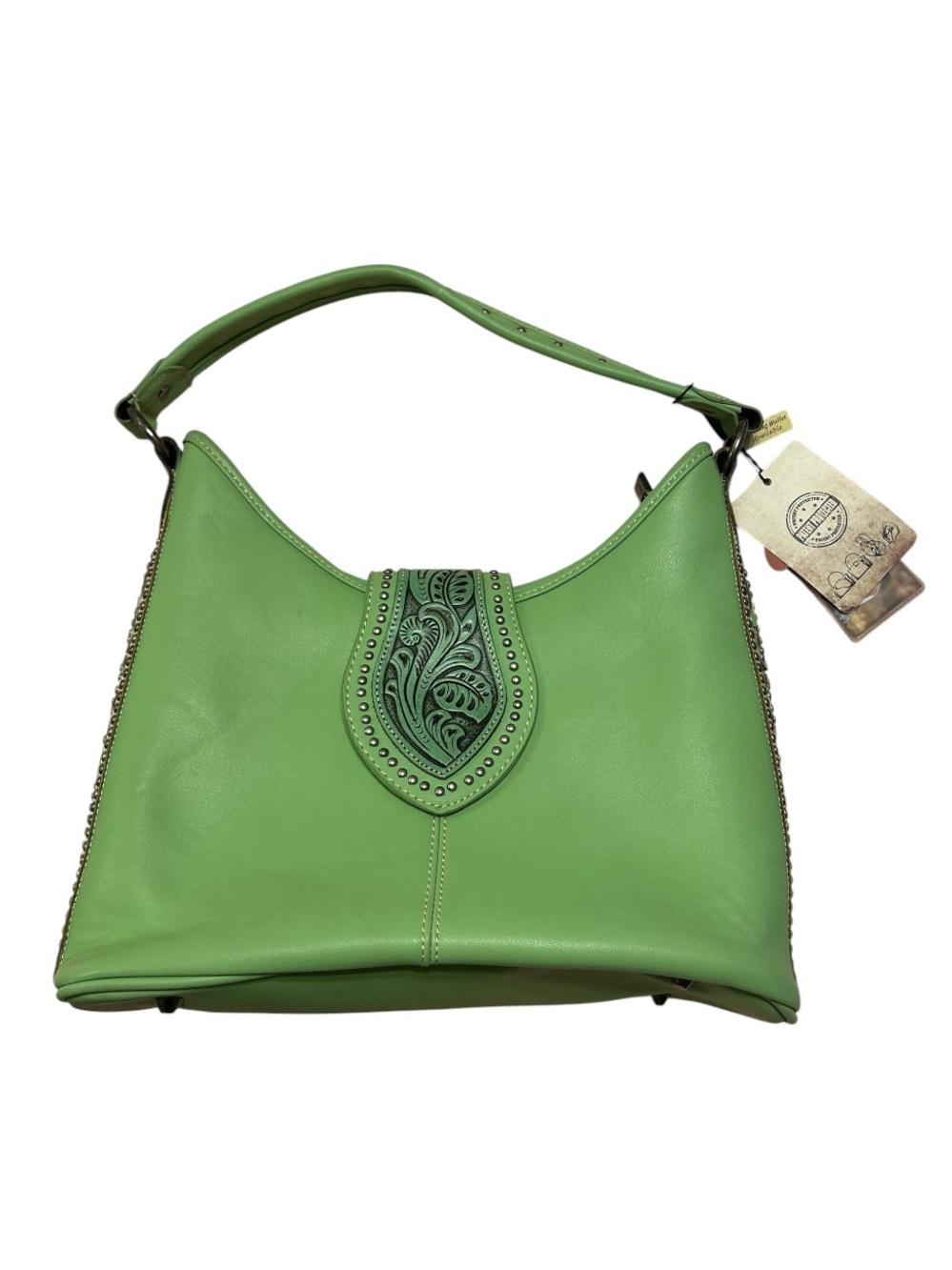 Montana West Green Embossed Leather Hobo Tote